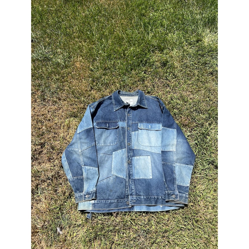 Vintage 90s Noiz Unlimited Denim Jacket Patchwork Hip Hop Men's XXL